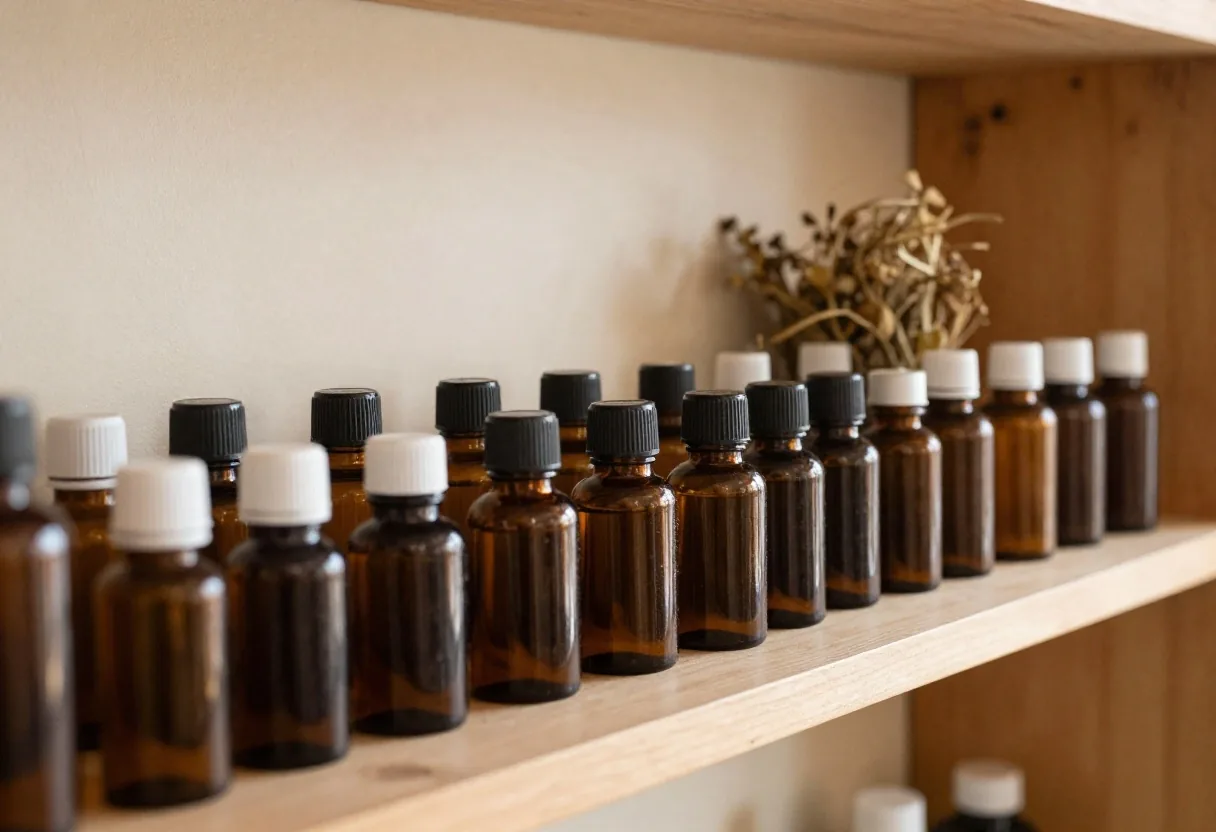Supplement shelf in an Indonesian pharmacy