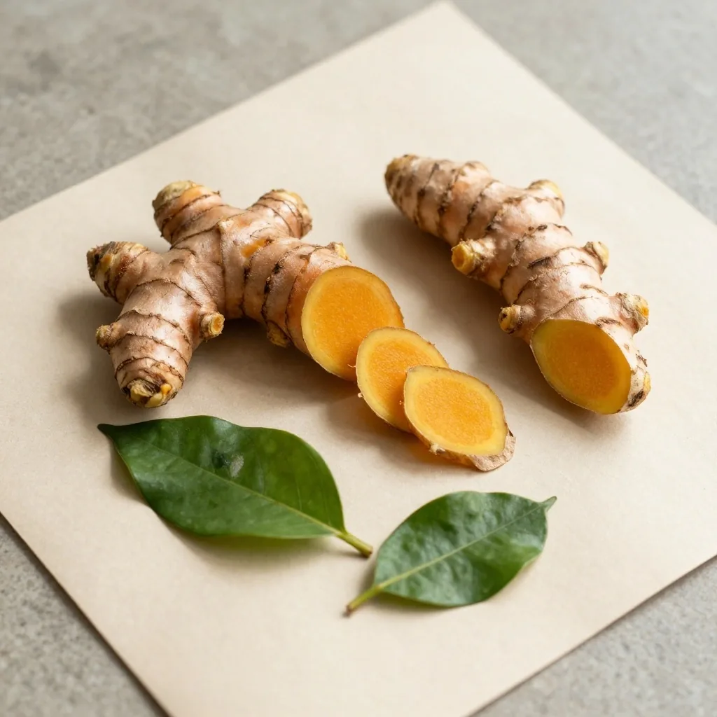 Fresh herbal ingredients on paper